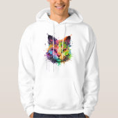 Cute Neon Ink Cat Hoodie (Voorkant)