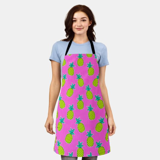 Cute Neon Pineapple Pattern Schort (Gedragen)