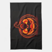 Cute Neon Pumpkin Halloween Kitchen Towel Theedoek (Verticaal)