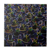 Cute Neon Rubber Ducks Tile Tegeltje (Voorkant)