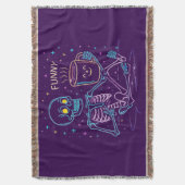 Cute Neon Skeleton Drinking Coffee – Funny Pastel  Deken (Voorkant Verticaal)