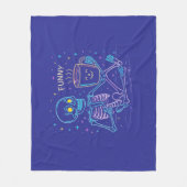 Cute Neon Skeleton Drinking Coffee – Funny Pastel  Fleece Deken (Voorkant)