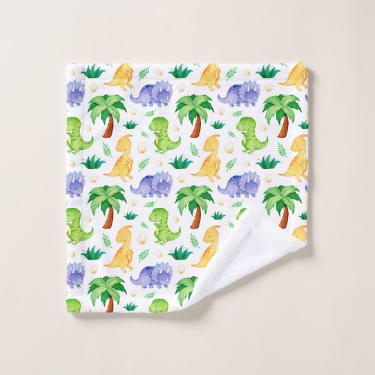 Cute Neon Waterverf Dinosaur Pattern Bad Handdoek (Wasdoekje)