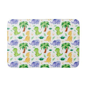 Cute Neon Waterverf Dinosaur Pattern Badmat