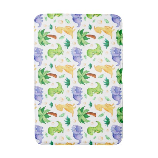 Cute Neon Waterverf Dinosaur Pattern Badmat (Voorkant Verticaal)