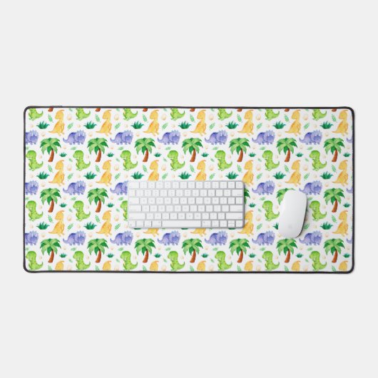 Cute Neon Waterverf Dinosaur Pattern Bureaumat (Keyboard & Muis)