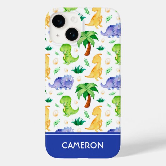 Cute Neon Waterverf Dinosaur Pattern Case-Mate iPhone Case (Achterkant)