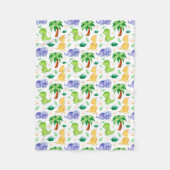 Cute Neon Waterverf Dinosaur Pattern Fleece Deken (Voorkant)