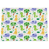 Cute Neon Waterverf Dinosaur Pattern Groot Cadeauzakje (Voorkant)