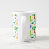 Cute Neon Waterverf Dinosaur Pattern Grote Koffiekop (Achterkant)
