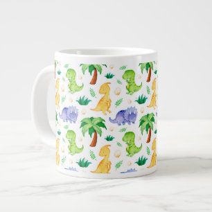 Cute Neon Waterverf Dinosaur Pattern Grote Koffiekop