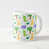 Cute Neon Waterverf Dinosaur Pattern Grote Koffiekop (Voorkant rechts)