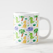 Cute Neon Waterverf Dinosaur Pattern Grote Koffiekop (Rechts)