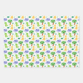 Cute Neon Waterverf Dinosaur Pattern Inpakpapier Vel (Voorkant 2)