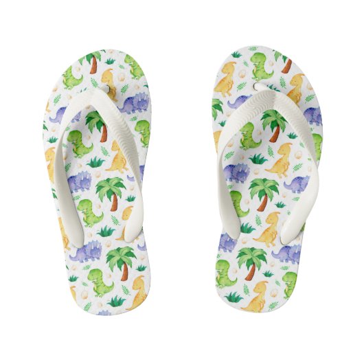 Cute Neon Waterverf Dinosaur Pattern Kinder Teenslippers (Voetbed)