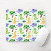 Cute Neon Waterverf Dinosaur Pattern Muismat (Met muis)