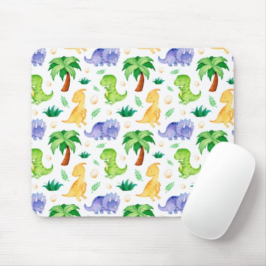 Cute Neon Waterverf Dinosaur Pattern Muismat (Met muis)