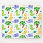 Cute Neon Waterverf Dinosaur Pattern Muismat (Voorkant)