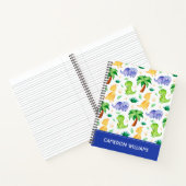 Cute Neon Waterverf Dinosaur Pattern Notitieboek (Binnen)