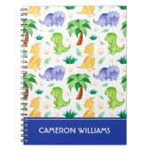 Cute Neon Waterverf Dinosaur Pattern Notitieboek (Voorkant)