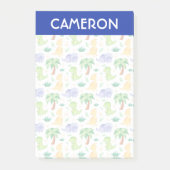 Cute Neon Waterverf Dinosaur Pattern Post-it® Notes (Voorkant)