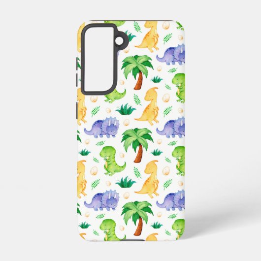 Cute Neon Waterverf Dinosaur Pattern Samsung Galaxy Hoesje (Achterkant)