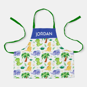 Cute Neon Waterverf Dinosaur Pattern Schort