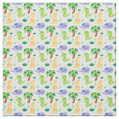 Cute Neon Waterverf Dinosaur Pattern Stof (Swatch)