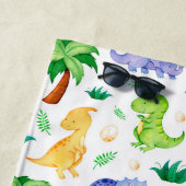 Cute Neon Waterverf Dinosaur Pattern Strandlaken (In situ)