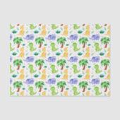 Cute Neon Waterverf Dinosaur Pattern Tissuepapier (Voorkant)