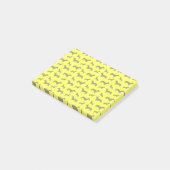 Cute neon yellow dachshund-patroon post-it® notes (Schuin)