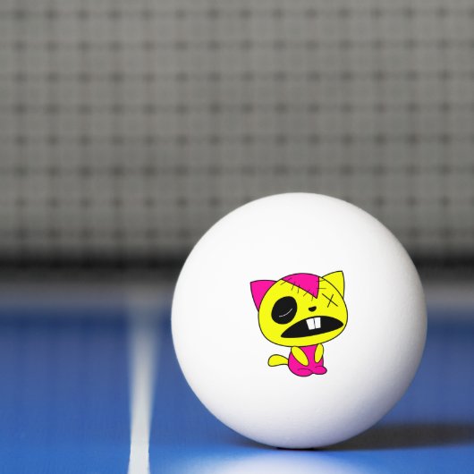 Cute Neon Zombie Kitty Cat Pingpongbal (Net)