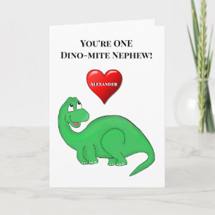 Cute Nephew Son Boy 1st Birthday Dinosaur Card Kaart