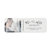 Cute nepperig perkament Heren en Dames zwart-wit f Etiket (Voorkant)