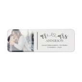 Cute nepvelum meneer en mevrouw zwart-wit foto etiket (Voorkant)