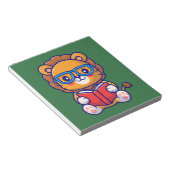Cute Nerd Lion Reading a Book Notitieblok (Schuin)