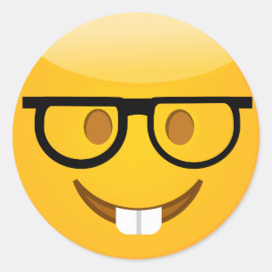 Cute Nerd met bril en teeth Emoji stickers