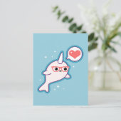 Cute Nerd Narwhal Briefkaart (Staand voorkant)