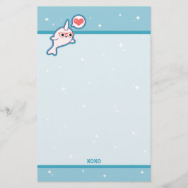 Cute Nerd Narwhal Briefpapier