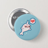 Cute Nerd Narwhal Ronde Button 5,7 Cm (Voorkant /achterkant)