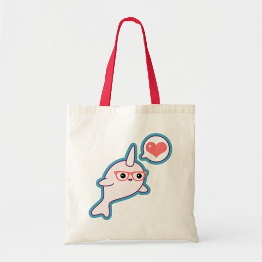 Cute Nerd Narwhal Tote Bag (Voorkant)