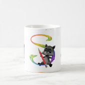 Cute Nerd Raccon Monogram S Koffiemok (Center)