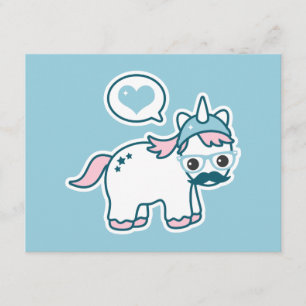 Cute Nerd Unicorn Birthday Party Kaart