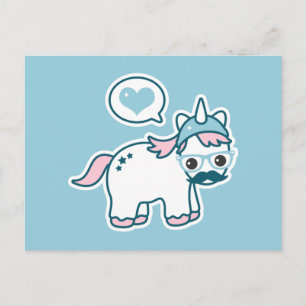 Cute Nerd Unicorn Briefkaart