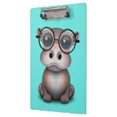 Cute Nerdy Baby Hippo Wearing Glasses Klembord (Links)