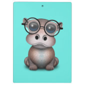 Cute Nerdy Baby Hippo Wearing Glasses Klembord (Achterkant)