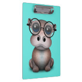Cute Nerdy Baby Hippo Wearing Glasses Klembord (Rechts)