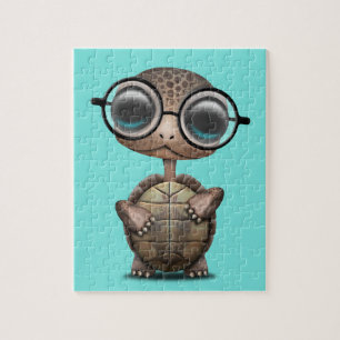 Cute Nerdy Turtle Weartle Glasses Legpuzzel
