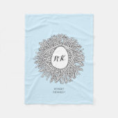 Cute Nest & Egg Personalized Initialen & Name Blue Fleece Deken (Voorkant)