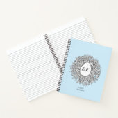 Cute Nest & Egg Personalized Initialen & Name Blue Notitieboek (Binnen)